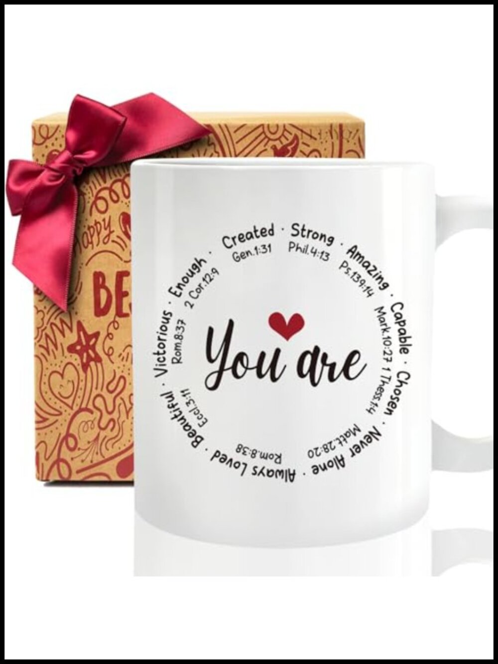 Amazing Bible Verse Coffee Mug Inspirational Christian Gift Ceramic 11oz